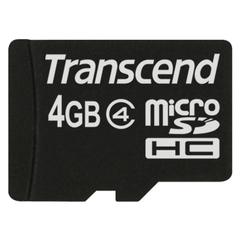Карта памяти TRANSCEND 4GB MicroSDHC+SD Adapter (TS4GUSDHC4)