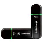 USB Flash Drive TRANSCEND JetFlash 600 16GB Black/Crystal Green